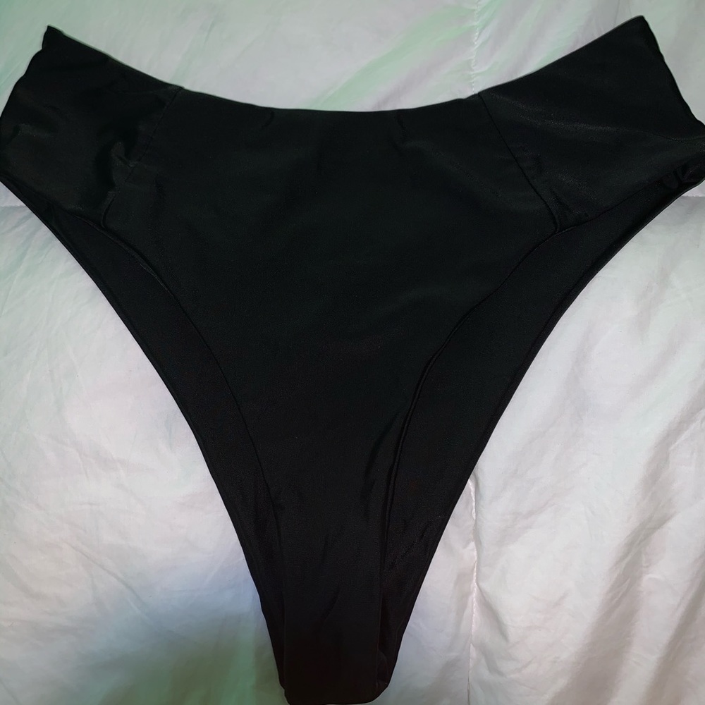 Black high waisted bikini bottoms